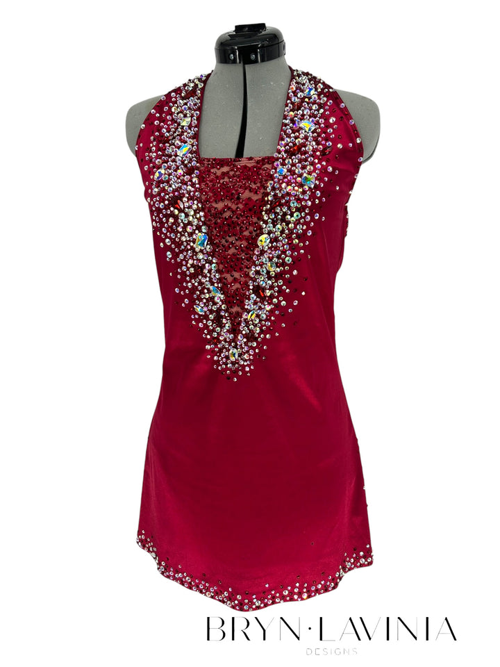 NEW AM Burgundy Stretch Satin ready to ship Camille