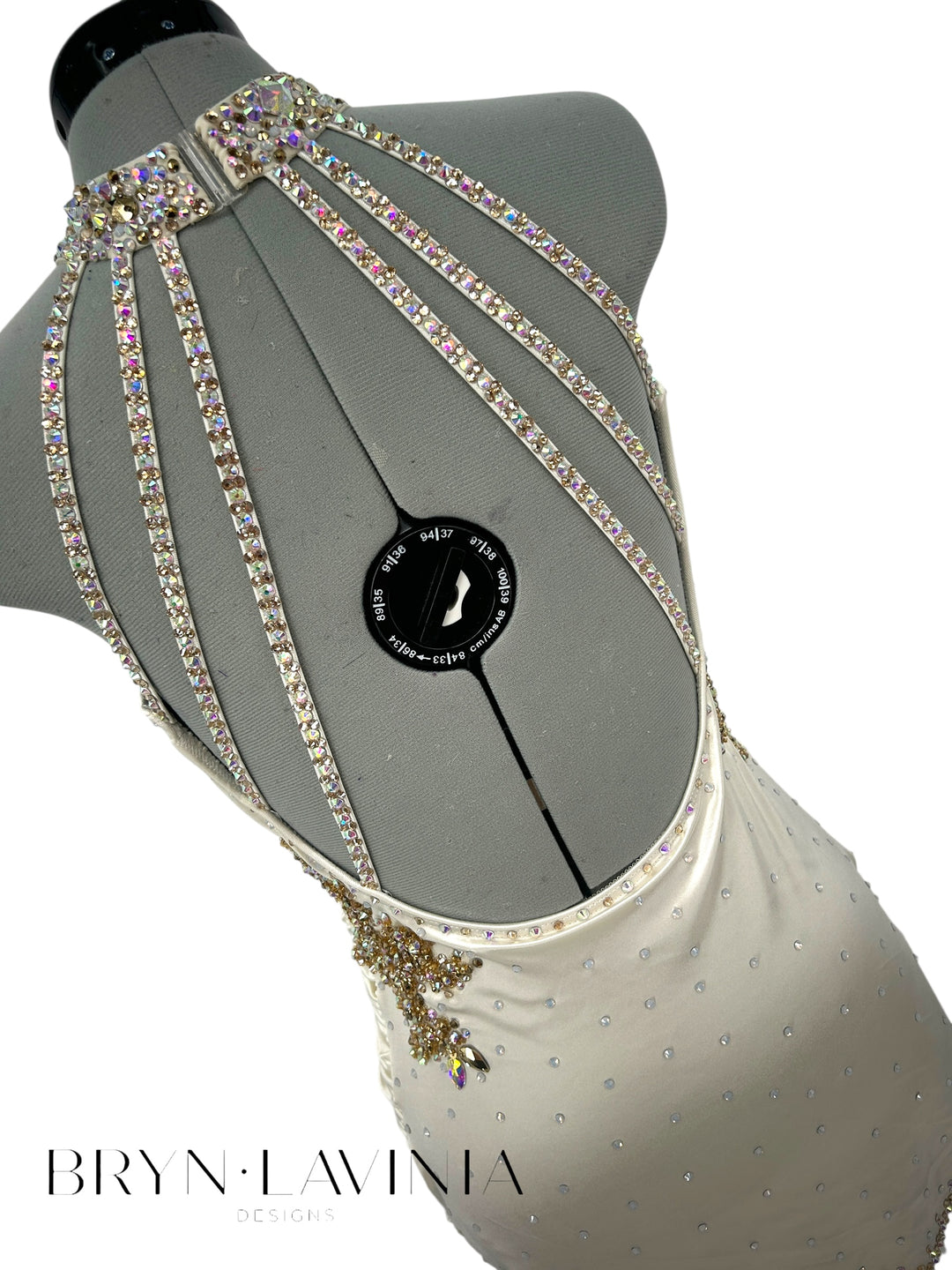NEW AS Ivory/Gold Stretch Satin ready to ship costume
