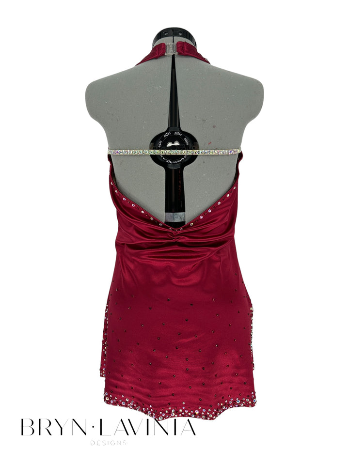 NEW AM Burgundy Stretch Satin ready to ship Camille