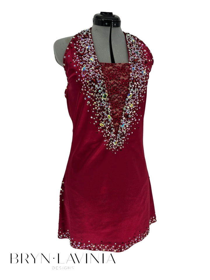 NEW AM Burgundy Stretch Satin ready to ship Camille