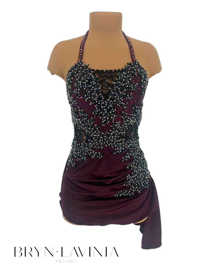 NEW AXS/AS Aubergine Stretch Satin ready to ship costume