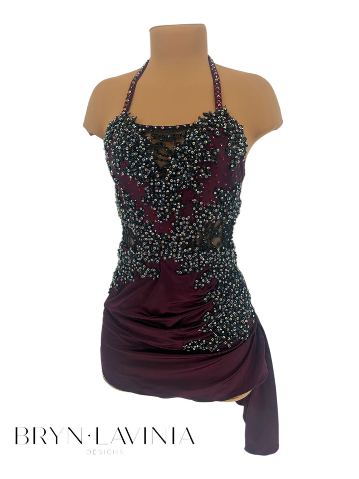 NEW AXS/AS Aubergine Stretch Satin ready to ship costume