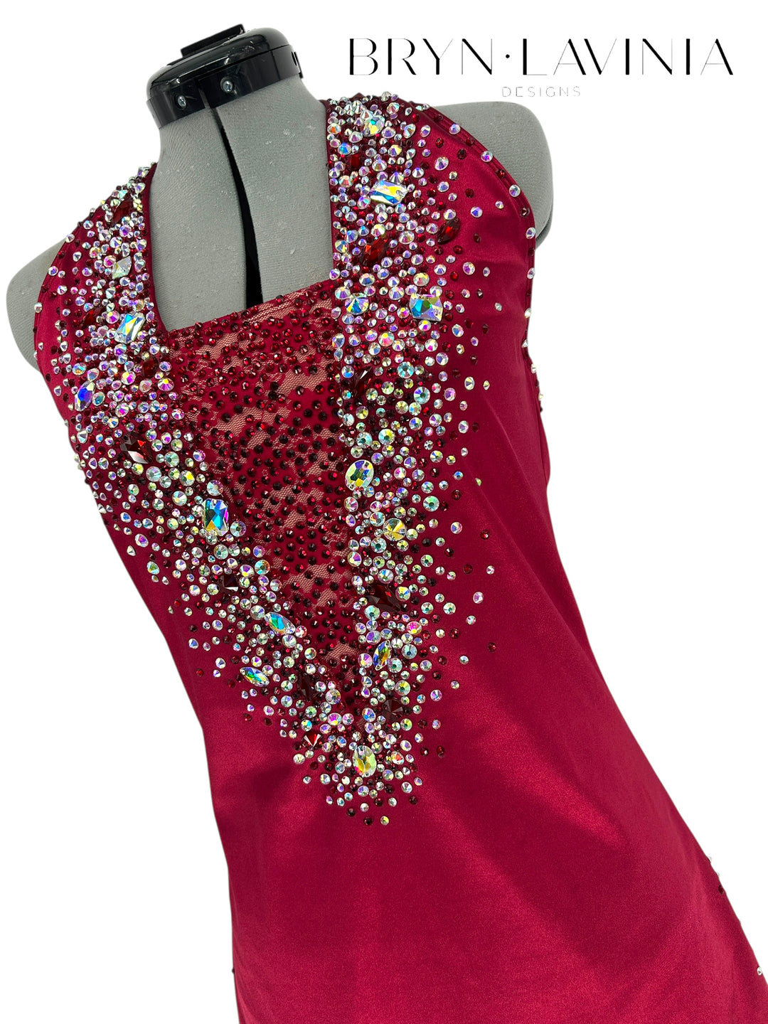 NEW AM Burgundy Stretch Satin ready to ship Camille