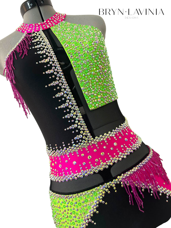 NEW AS Black/Neon Green/Pink ready to ship costume