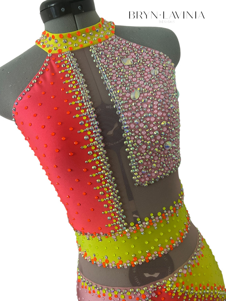 NEW AXS Neon Yellow/Coral/Pink ready to ship costume