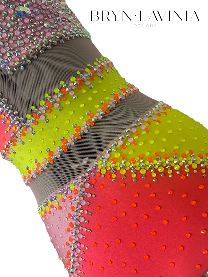 NEW AXS Neon Yellow/Coral/Pink ready to ship costume