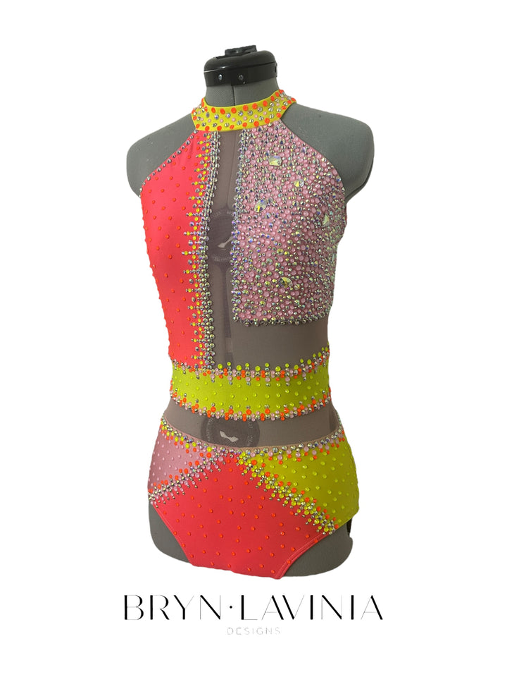 NEW AXS Neon Yellow/Coral/Pink ready to ship costume