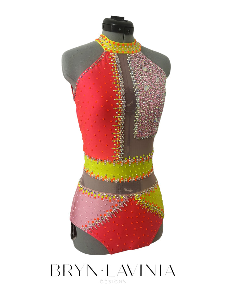 NEW AXS Neon Yellow/Coral/Pink ready to ship costume