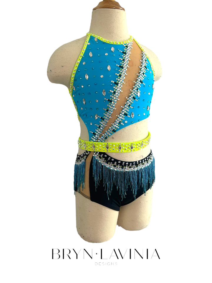 NEW CL Neon Yellow/Turquoise/Black ready to ship costume