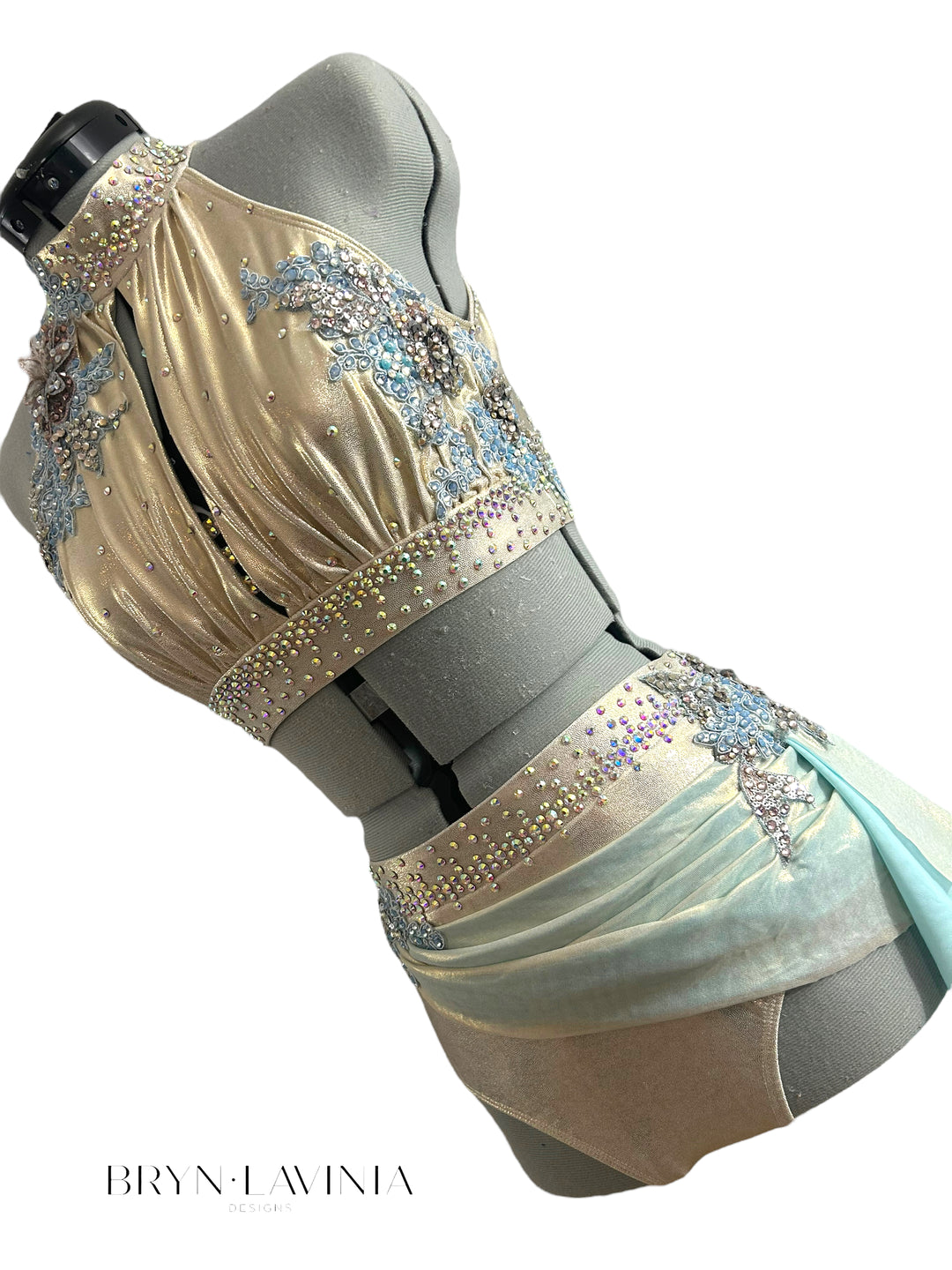 NEW AS Metallic Champagne/Light Blue ready to ship costume