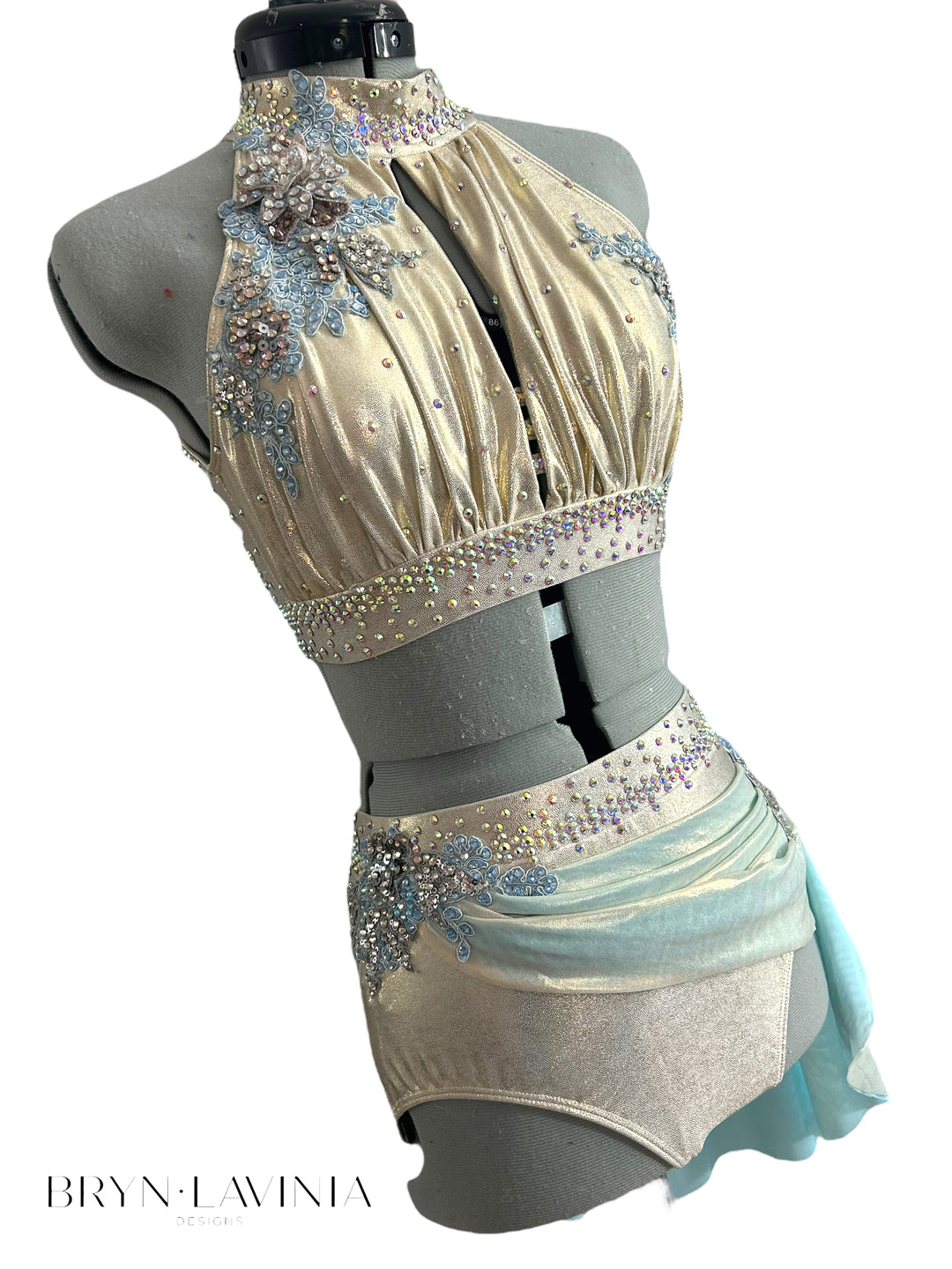 NEW AS Metallic Champagne/Light Blue ready to ship costume