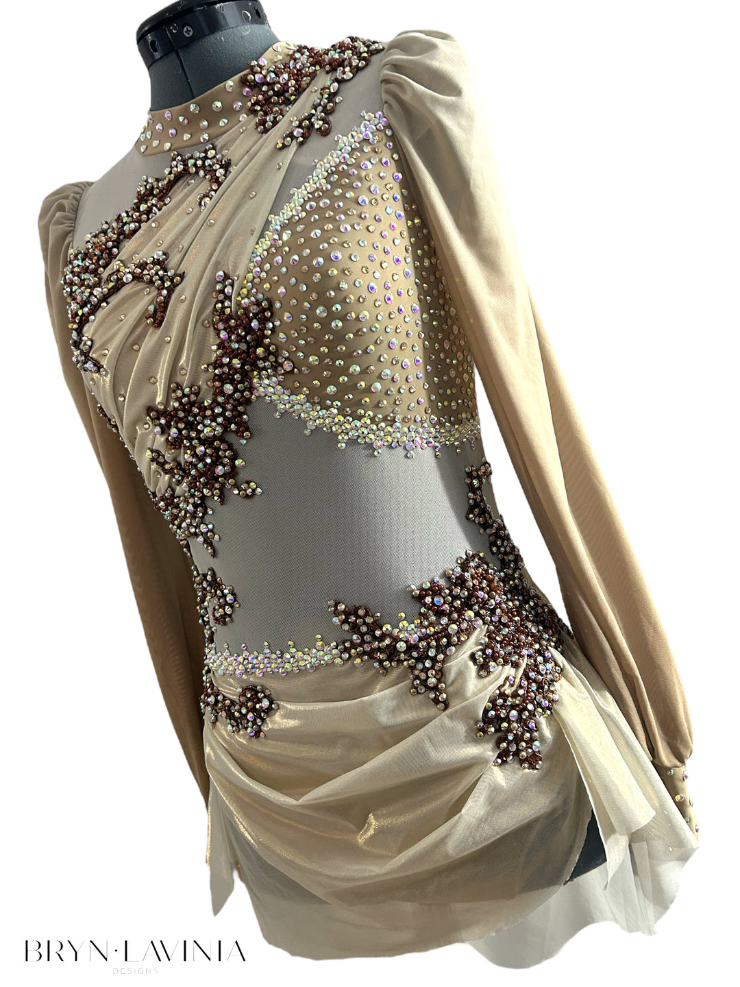 NEW AS taupe ombré/metallic champagne ready to ship costume