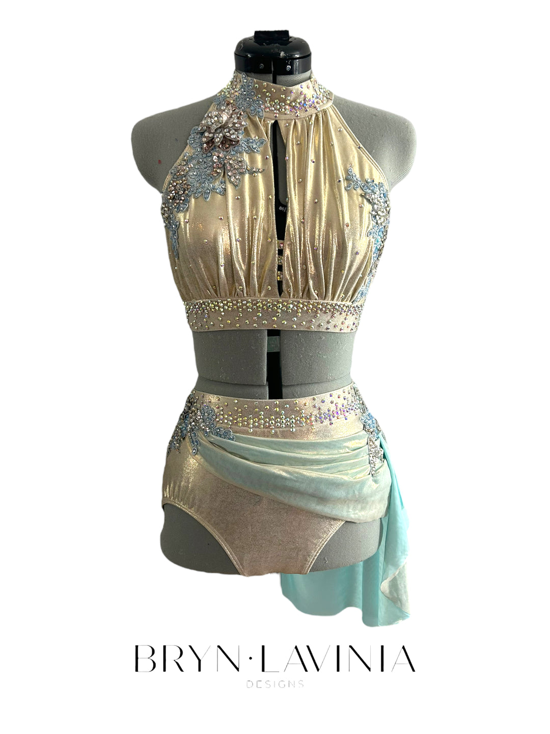 NEW AS Metallic Champagne/Light Blue ready to ship costume
