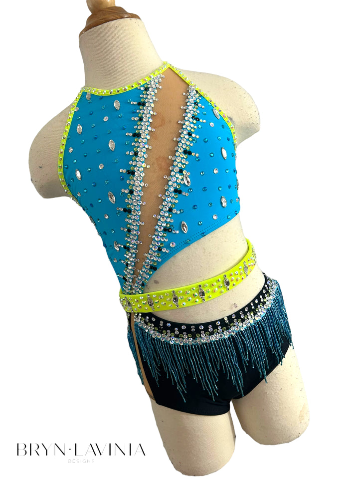 NEW CL Neon Yellow/Turquoise/Black ready to ship costume