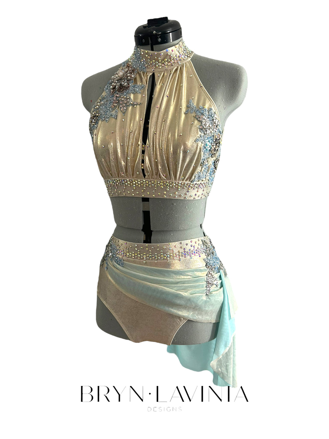 NEW AS Metallic Champagne/Light Blue ready to ship costume