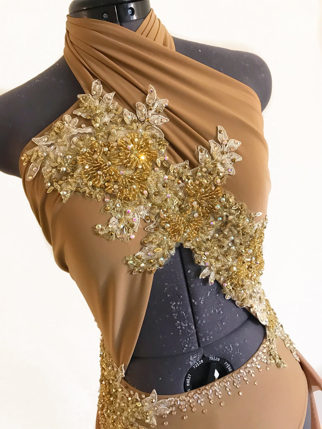 ADULT SMALL/MEDIUM mocha lyrical/contemporary ready-to-ship dance costume ADULT SMALL/MEDIUM mocha lyrical/contemporary ready-to-ship dance costume