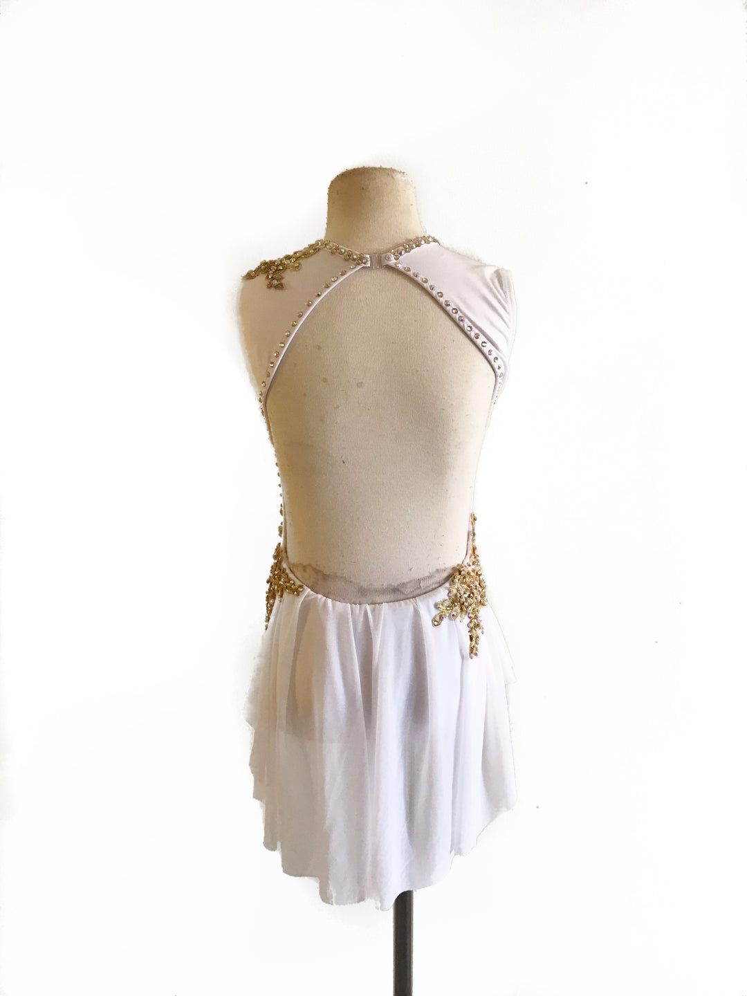 CHILD MEDIUM white/gold lyrical/contemporary ready-to-ship dance costu Bryn Lavinia Designs CHILD MEDIUM white/gold lyrical/contemporary ready-to-ship dance costu Bryn Lavinia Designs
