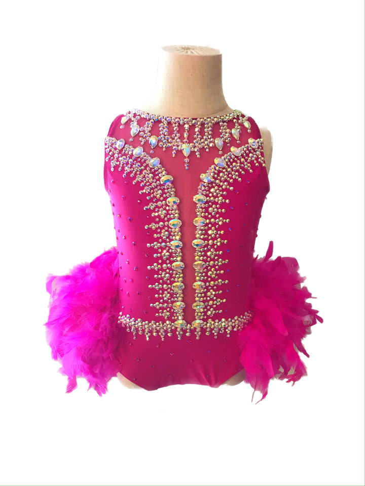 CHILD MEDIUM new hot pink dance competition costume jazz or musical theater