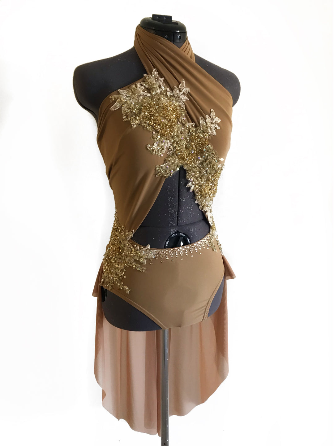 ADULT SMALL/MEDIUM mocha lyrical/contemporary ready-to-ship dance costume ADULT SMALL/MEDIUM mocha lyrical/contemporary ready-to-ship dance costume