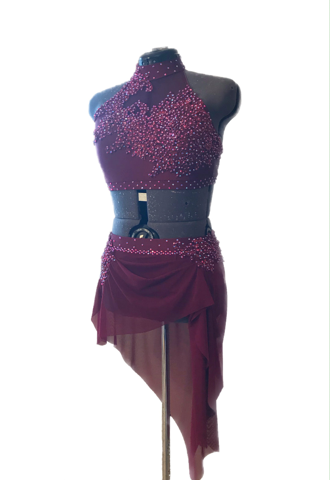 burgundy dance dress Girls ballroom dance dress by FD Company style -243 KW/Burgundy