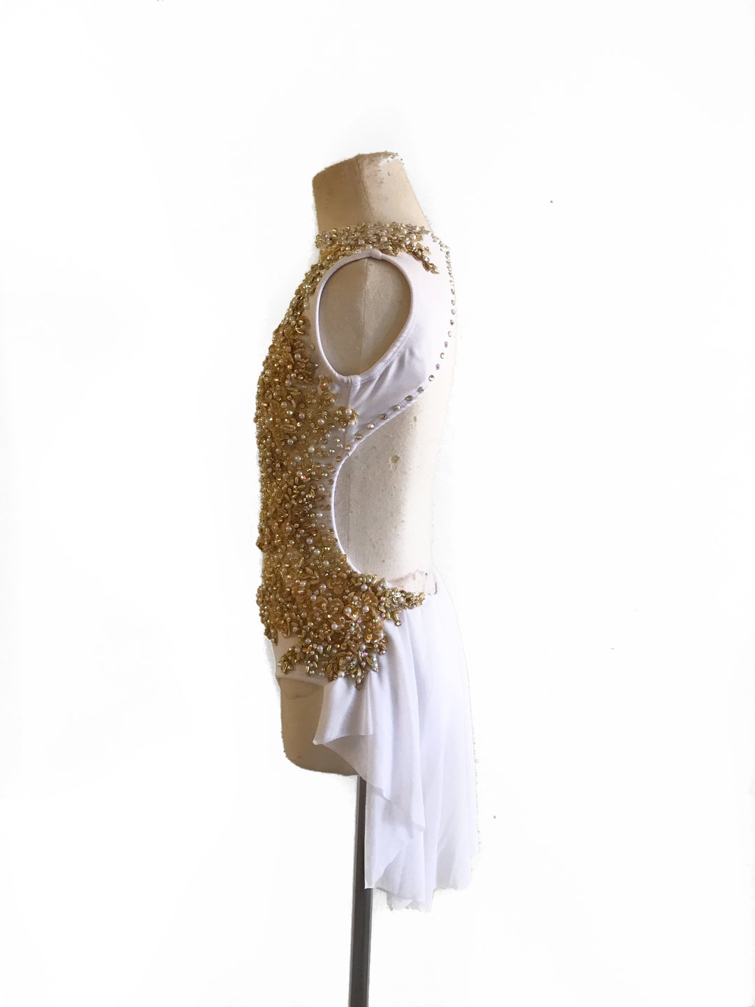 CHILD MEDIUM white/gold lyrical/contemporary ready-to-ship dance costu Bryn Lavinia Designs CHILD MEDIUM white/gold lyrical/contemporary ready-to-ship dance costu Bryn Lavinia Designs