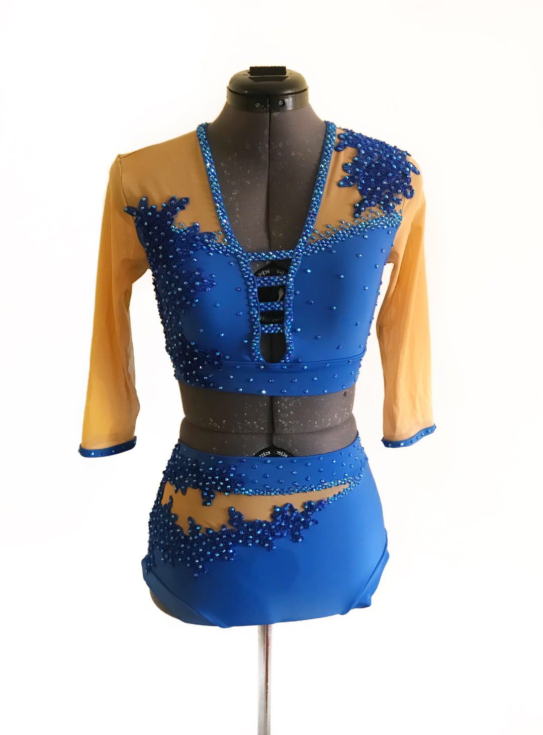 ADULT SMALL royal blue two piece dance costume
