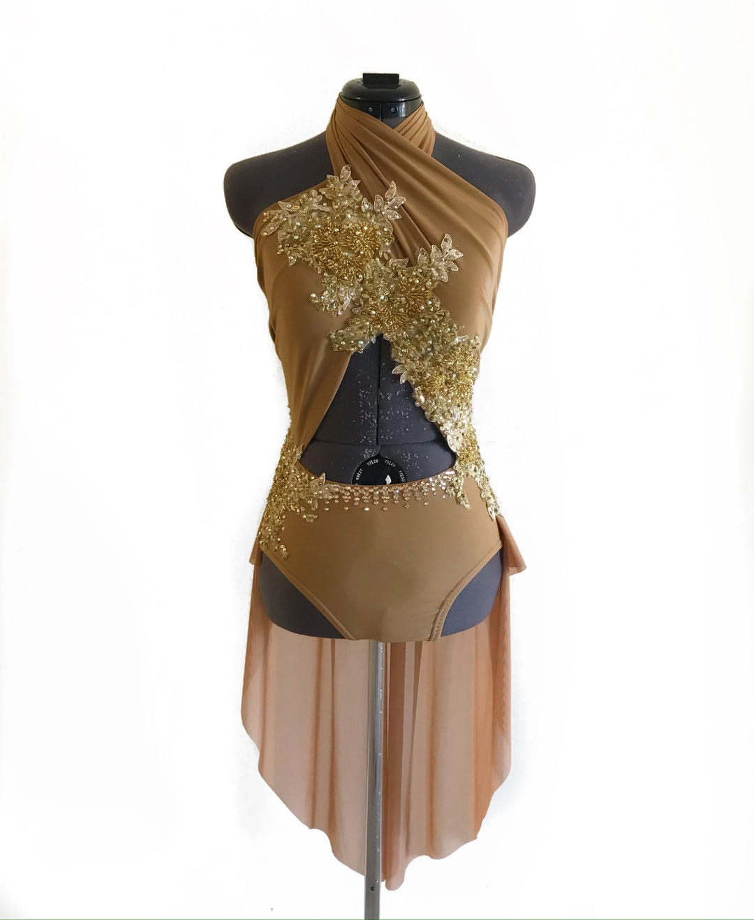 white christmas dresses ADULT SMALL/MEDIUM mocha lyrical/contemporary ready-to-ship dance costume