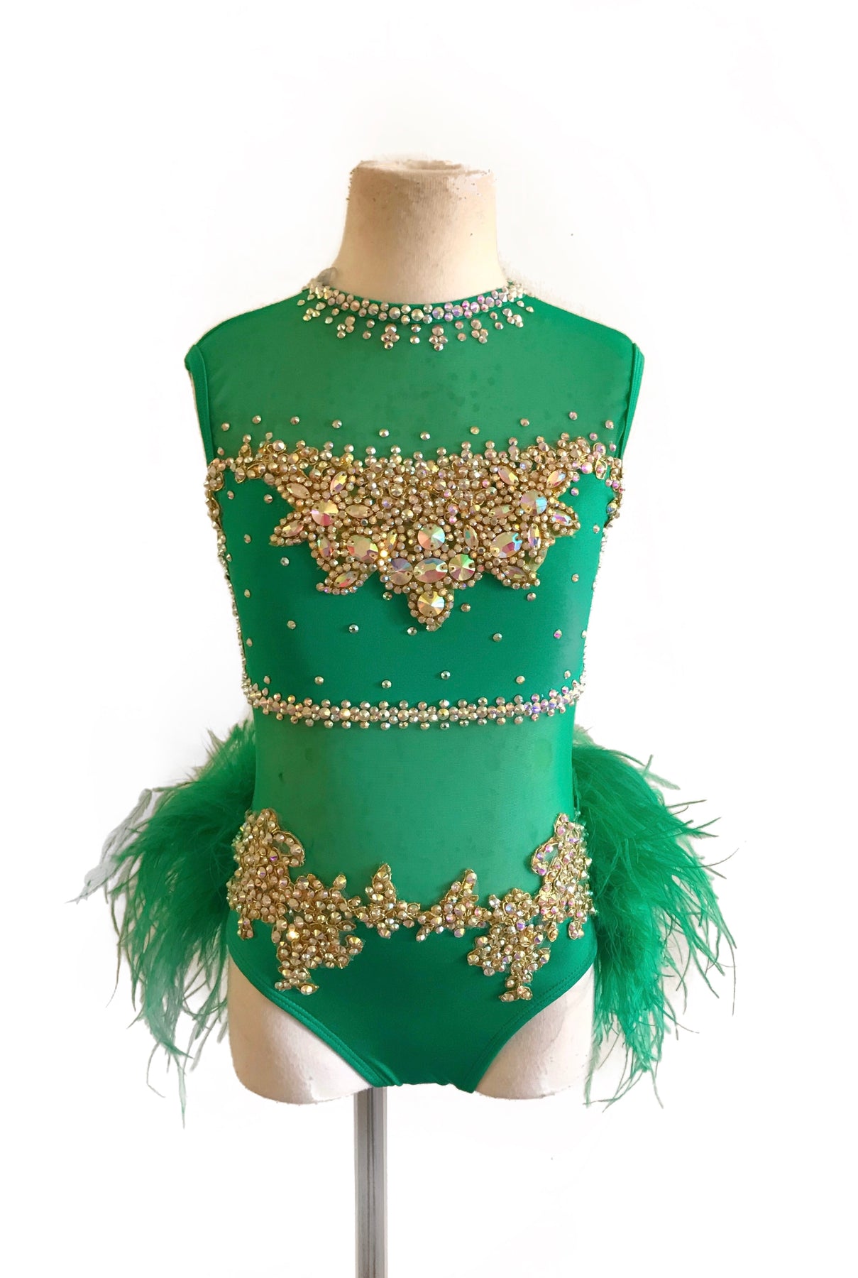 CHILD MEDIUM kelly green musical theater jazz ready to ship dance costume