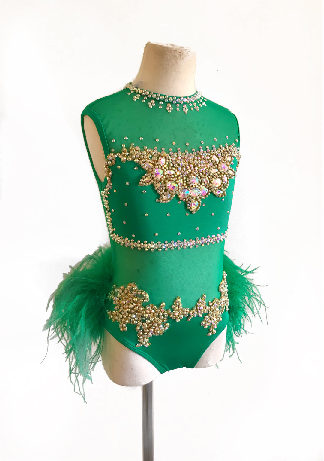 CHILD MEDIUM kelly green musical theater/jazz ready-to-ship dance costume