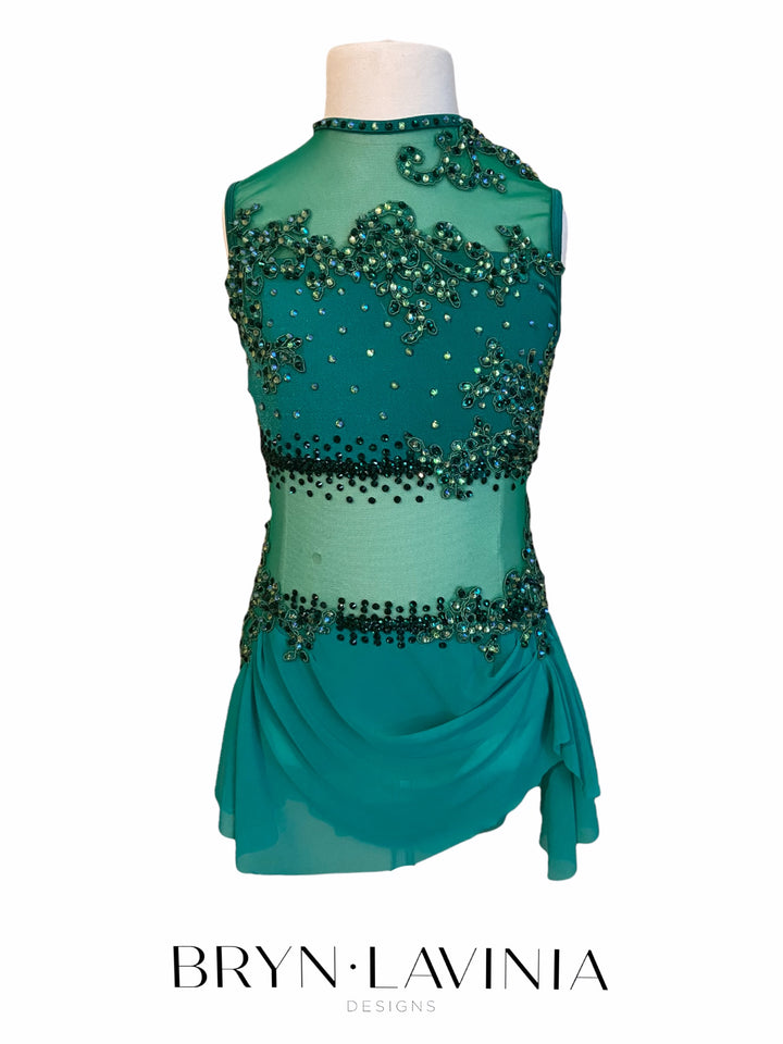 NEW Child Large green lyrical/contemporary ready-to-ship dance costume