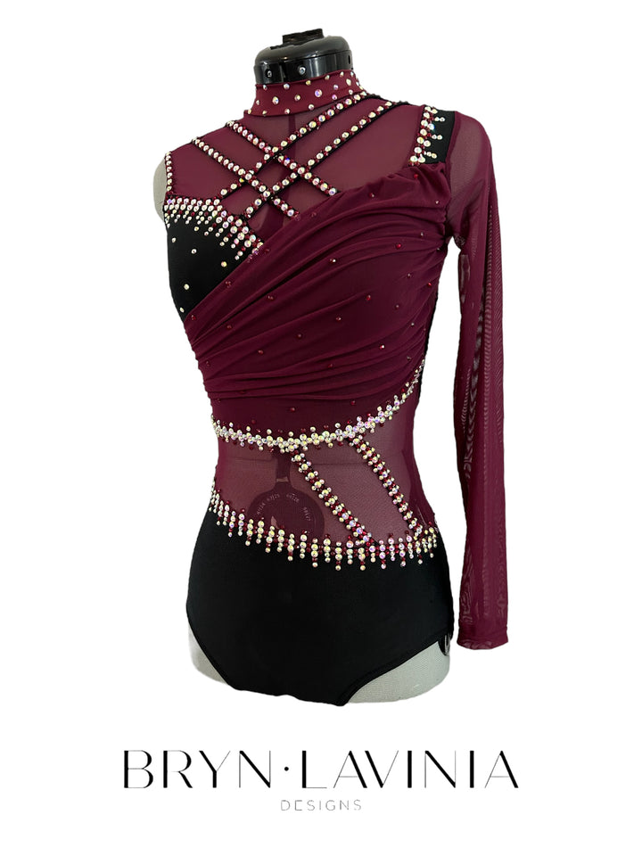 NEW Adult Small burgundy/black ready to ship costume
