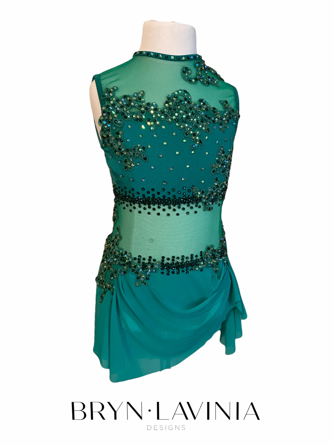 NEW Child Large green lyrical/contemporary ready-to-ship dance costume